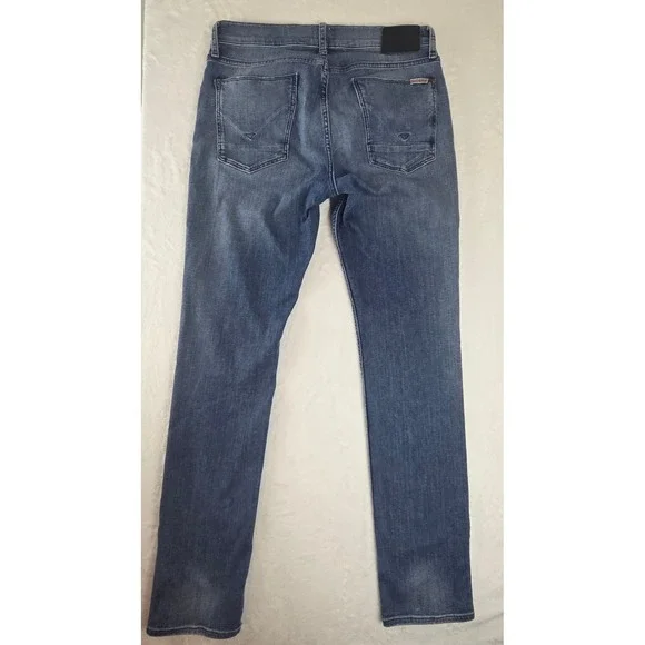 Hudson Blake Slim Straight Mens 32 Blue Jeans NM275ZZKT BNGB Stretch Distressed - Picture 10 of 10